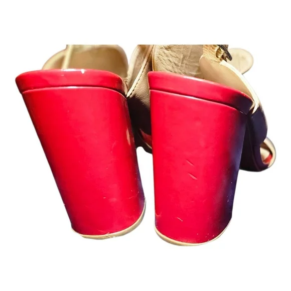 BARCA Heels Size Unknown Red and Beige - Picture 12 of 15